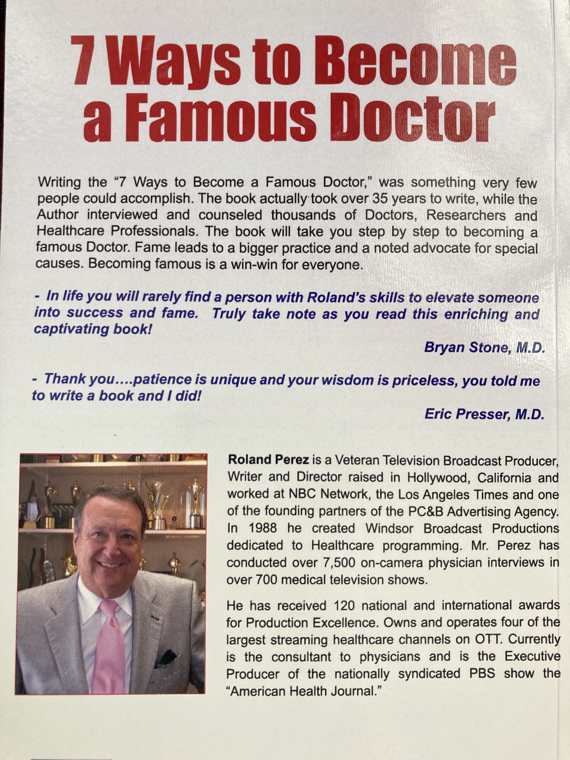 7 ways to become a famous Dr- Back Cover